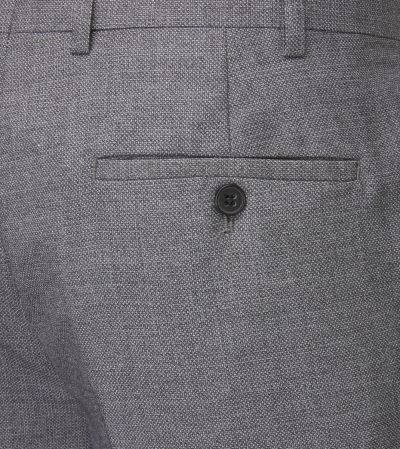 Harcourt Slim Tapered Suit Trousers Silver Grey Tweed Effect