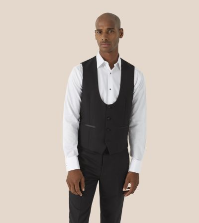 Sinatra Suit Scoop Waistcoat Black