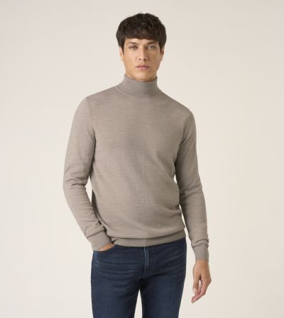 Russ Merino Blend Roll Neck Jumper Oatmeal