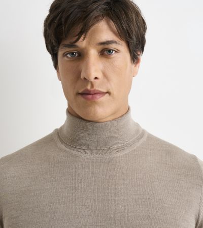 Russ Merino Blend Roll Neck Jumper Oatmeal