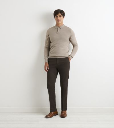 Brad Merino Blend Polo Shirt Oatmeal