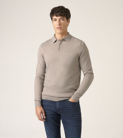 Brad Merino Blend Polo Shirt Oatmeal