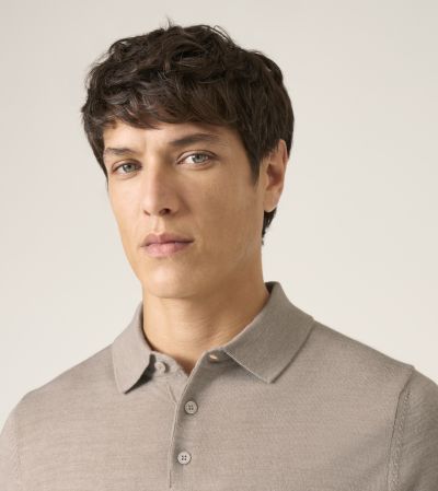 Brad Merino Blend Polo Shirt Oatmeal