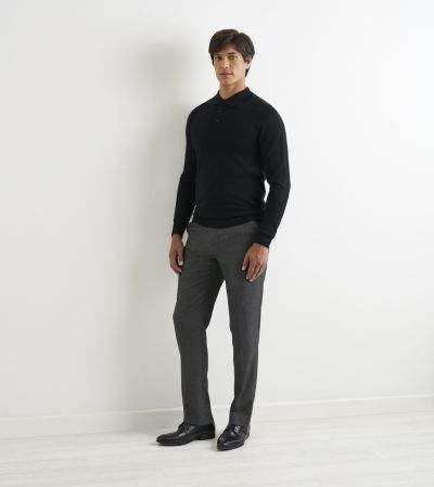 Brad Merino Blend Polo Shirt Black