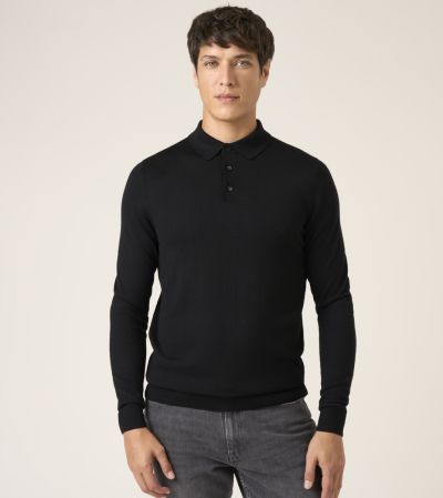 Brad Merino Blend Polo Shirt Black
