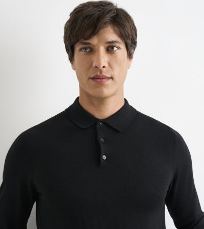 Brad Merino Blend Polo Shirt Black