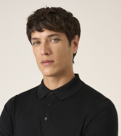 Brad Merino Blend Polo Shirt Black