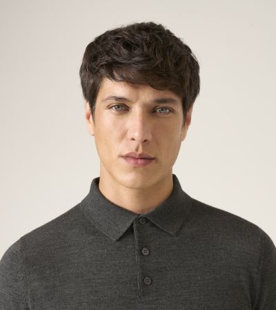 Brad Merino Blend Polo Shirt Charcoal Grey