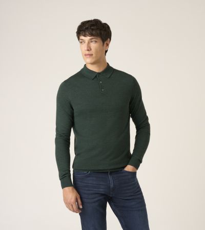 Brad Merino Blend Polo Shirt Forest Green