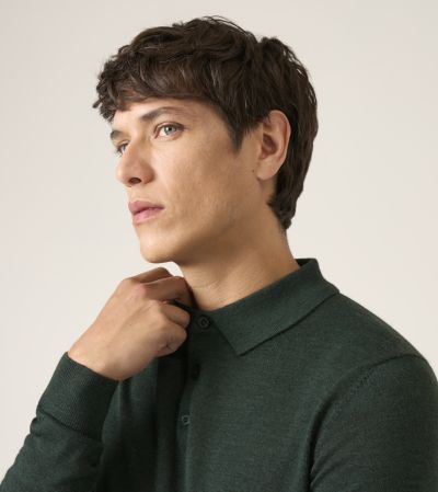 Brad Merino Blend Polo Shirt Forest Green