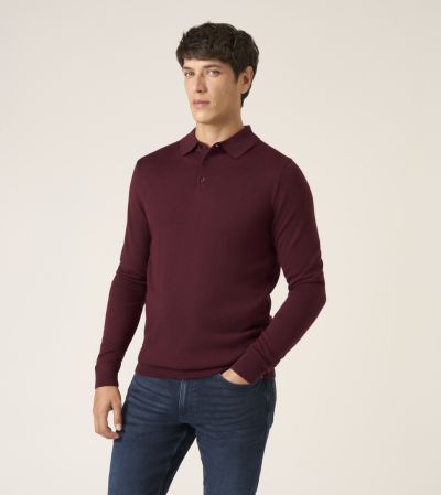 Brad Merino Blend Polo Shirt Cherry Red