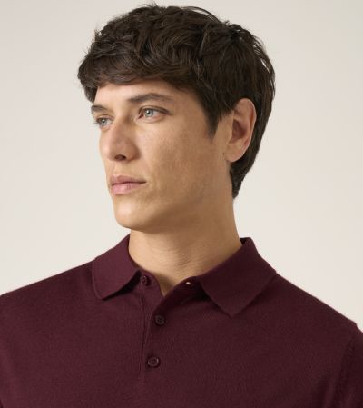 Brad Merino Blend Polo Shirt Cherry Red
