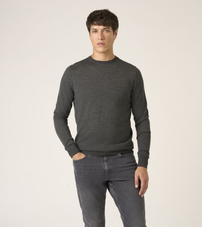 Alex Merino Blend Crewneck Jumper Charcoal Grey