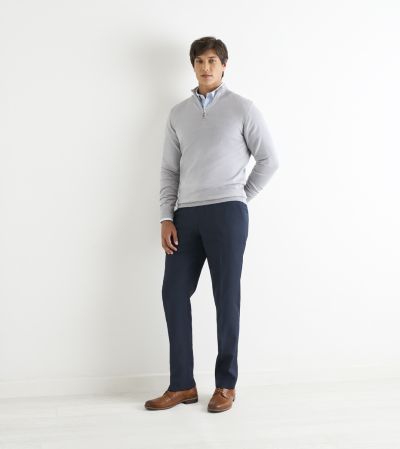 Miles Merino Blend 1/4 Zip Jumper Light Grey