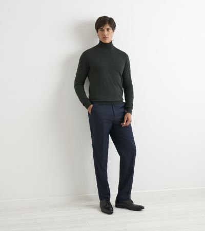 Russ Merino Blend Roll Neck Jumper Dark Khaki