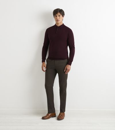 Brad Merino Blend Polo Shirt Mulberry