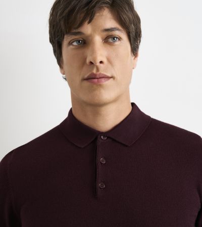 Brad Merino Blend Polo Shirt Mulberry