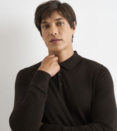 Brad Merino Blend Polo Shirt Chocolate Brown