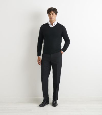 Paul Merino Blend V-neck Jumper Black