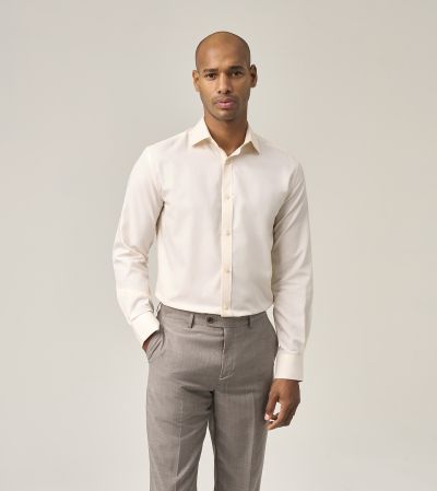 Premium Cotton Formal Shirt Tailored Stone Beige