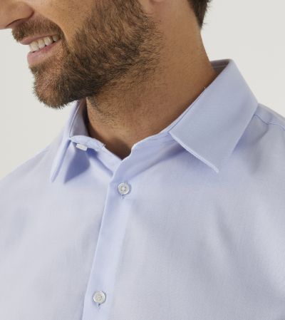 Cotton Rich Formal Shirt Slim Blue Pin Dot