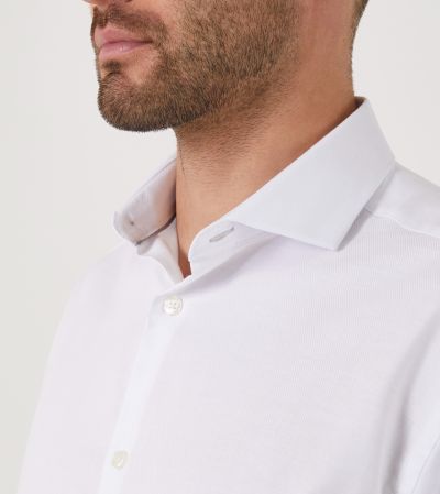 Premium Cotton Formal Shirt Regular White Dobby