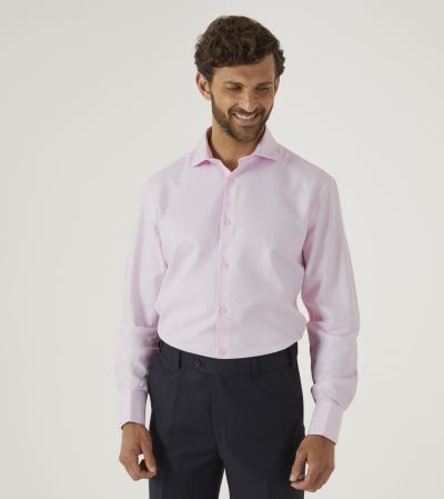 Premium Cotton Formal Shirt Tailored Pink Dobby