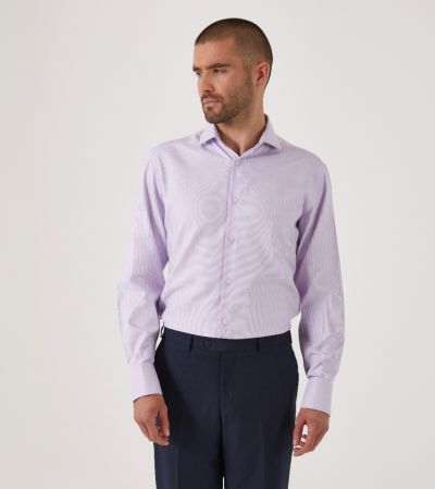 Premium Cotton Formal Shirt Tailored Lilac Dobby
