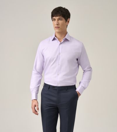 Premium Cotton Formal Shirt Tailored Lilac Dobby