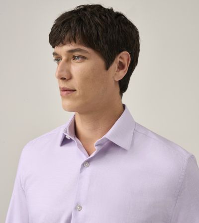 Premium Cotton Formal Shirt Tailored Lilac Dobby