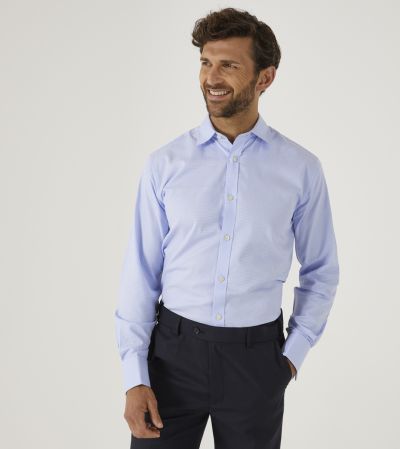 Cotton Formal Shirt Tailored Pale Blue