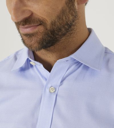 Cotton Formal Shirt Tailored Pale Blue