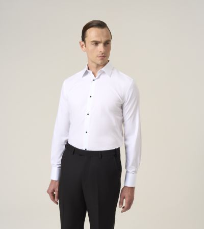 Luxury Formal Tailored Fit Dress Shirt White