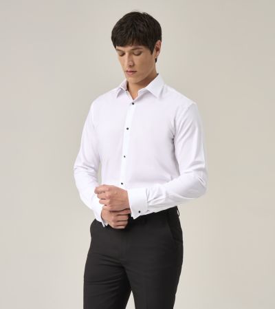 Luxury Formal Tailored Fit Dress Shirt White
