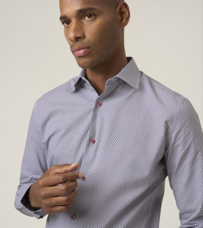 Cotton Formal Tailored Fit Shirt Brown Circle Design