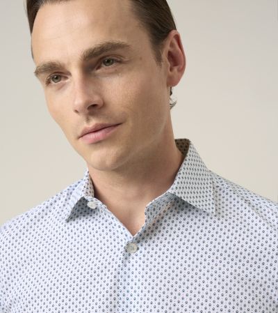 Cotton Formal Tailored Fit Shirt Blue Circle Design