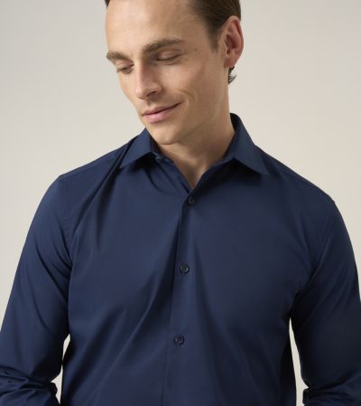 Ultimate Comfort Tailored Formal Shirt Navy Blue