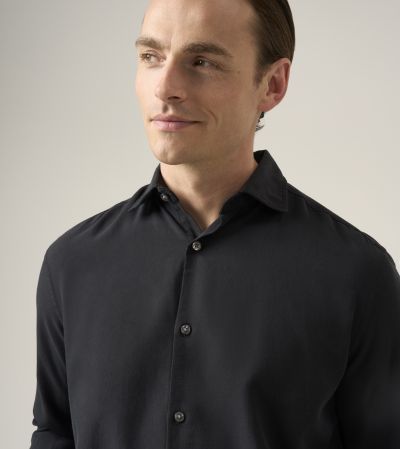 Soft Touch Party Shirt Tailored Fit Plain Black
