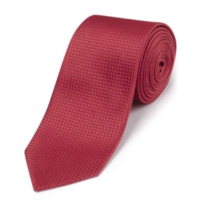 Red Textured Silk Tie