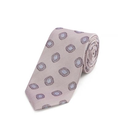 Pink Geometric Pattern Silk Tie