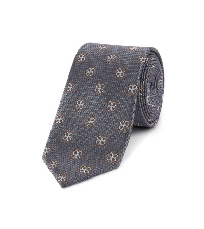 Charcoal / Taupe Clover Pattern Tie