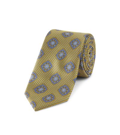 Gold / Navy Geometric Tie