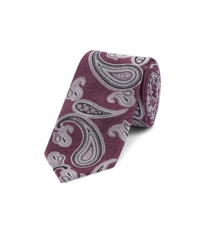 Berry Paisley Silk Tie