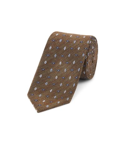 Rust Geometric Silk Tie