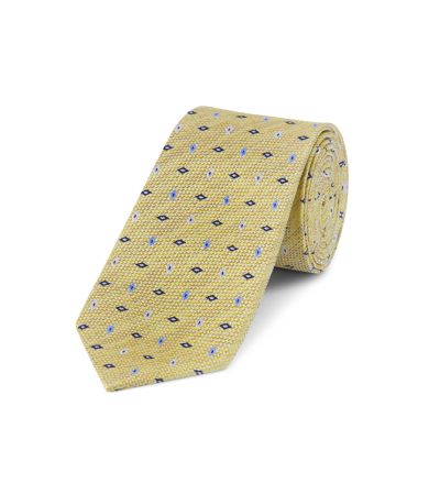 Yellow / Blue Geometric Silk Tie