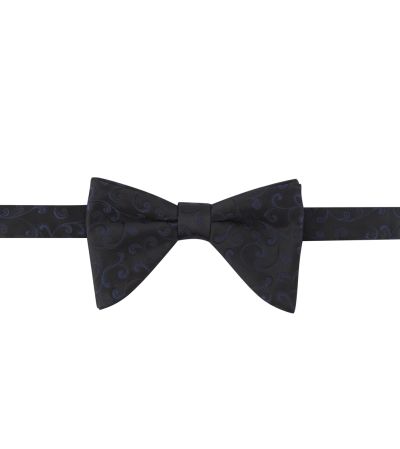 Navy Blue Bow Tie with Pocket Square
