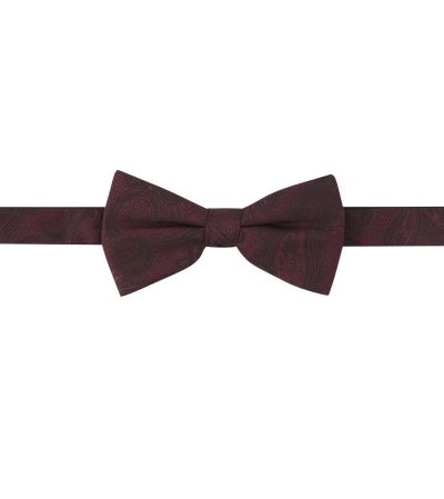 Wine Paisley Bow Tie & Pocket Square