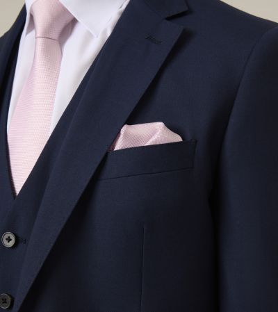 Pink Textured Silk Pocket Square