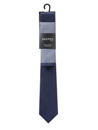 Navy Geo Tie and Pocket Square