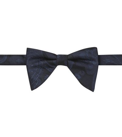 Black / Navy Bow Tie and Navy Geo Pocket Square